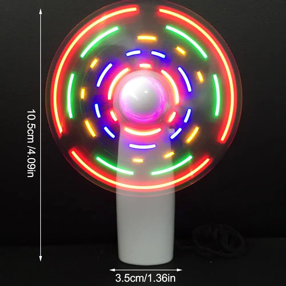 Portable Mini LED Handheld Fan With Flashing Characters “I Love You”Desktop Cooling LED Handheld Flashing Fan