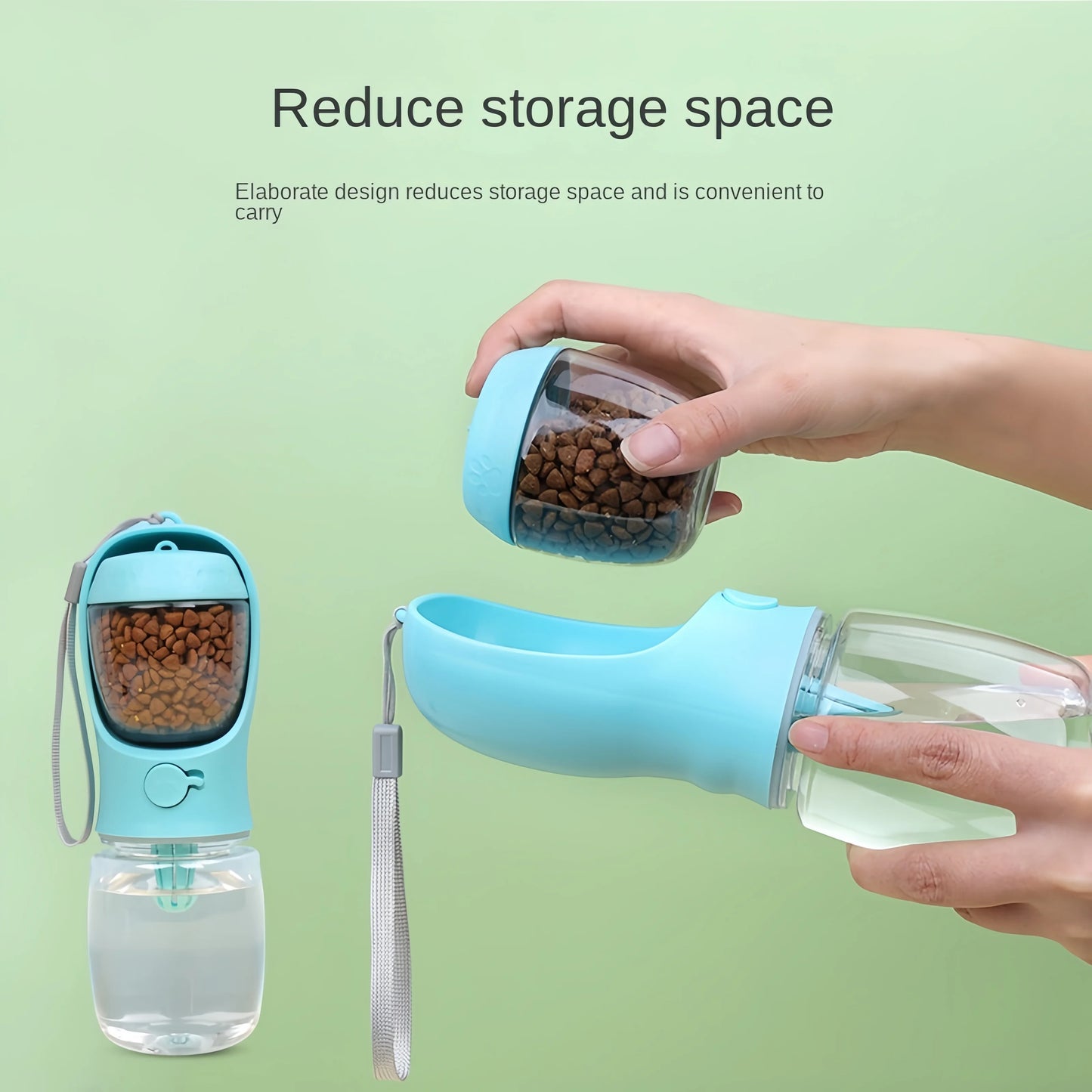 Portable Dog or Cat Water Bottle with Storage Food and Water Container