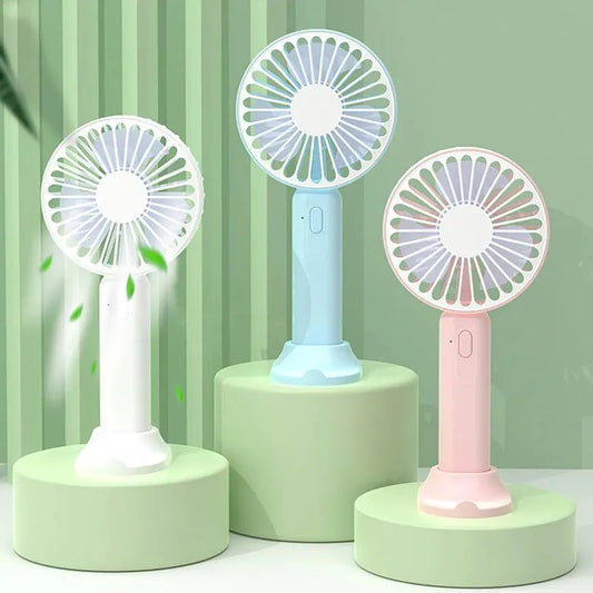 New Portable Fan Office Desktop Multifunctional Folding Headed Small Electric Fan With Phone Holder USB Mini Portable High Wind Pocket Fan